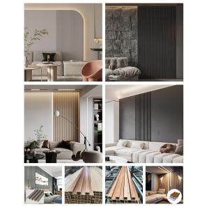 Домашнее украшение 160*24mm 3d рифлить плакирование Morden панелей стены Wpc