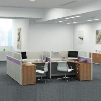 4 bureaux de poste de travail de bureau de personnel ont adapté le poste de travail d'ordinateur en bois d'ODM