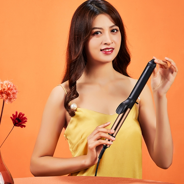 Ceramic Spiral Curling Iron Long Barrel Curling Iron Adjustable Fast Heating