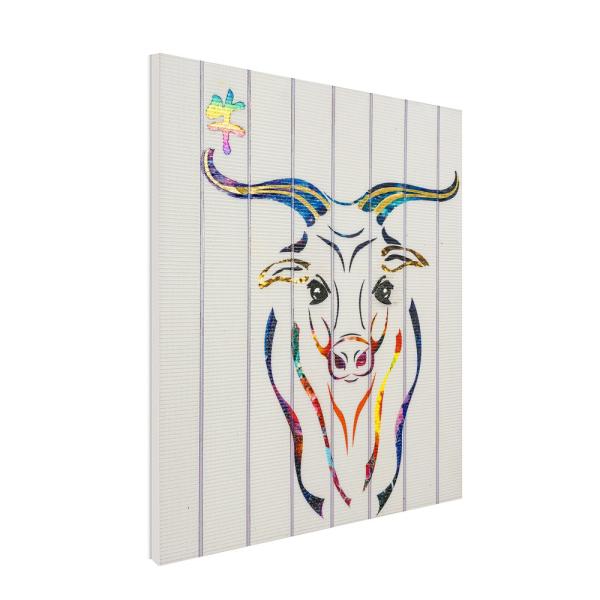 Chinese Culture Zodiac Colorful Animal Paintings , Twelve Animals Ox Wall Arts For Home