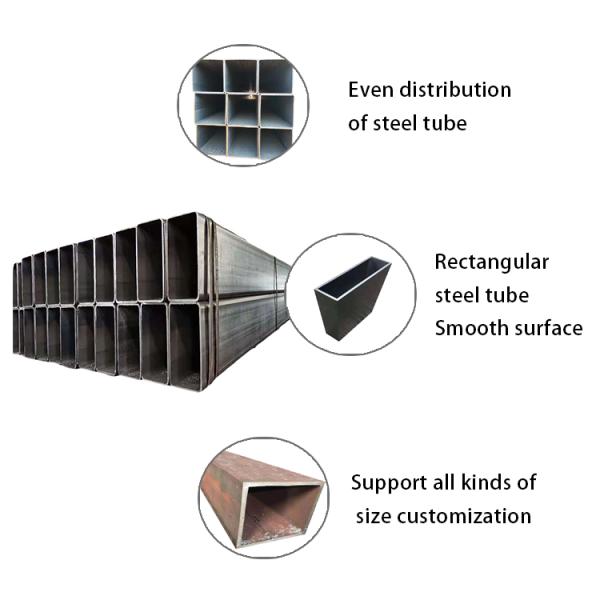 20mm Black Square Rectangular Steel Pipe Tubes Seamless Metal Carbon