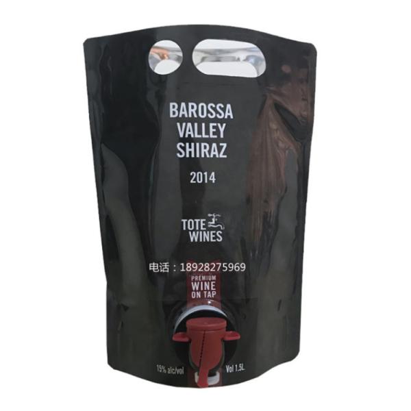 1.5L 2L 3L 5L 10L Aluminum Coated Butterfly Valve BIB Red Wine Bag BiB Bag With Vitop Olive Oil Stand Up Bag With Valve