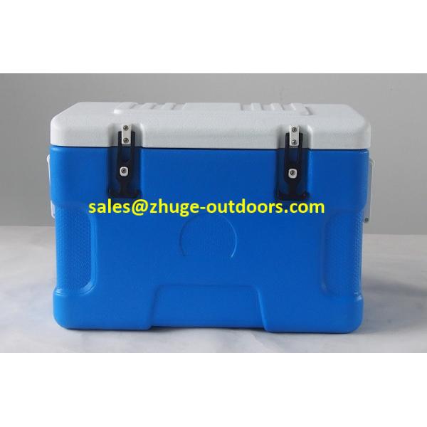 Hot Sale 30 Liter PU Insulation Blue Plastic Ice Cooler Box