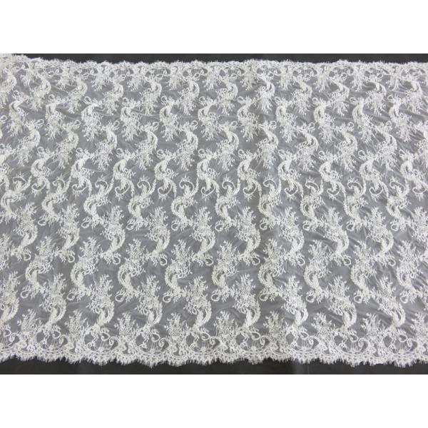 Elegant Cord Viscose Chantilly Lace / Embroidered Lace Fabric
