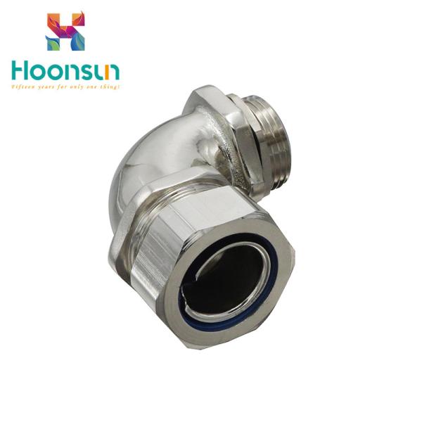 Right Angle Liquid Tight Fittings Metal Elbow Hose Fittings For Joining Pipe Lines