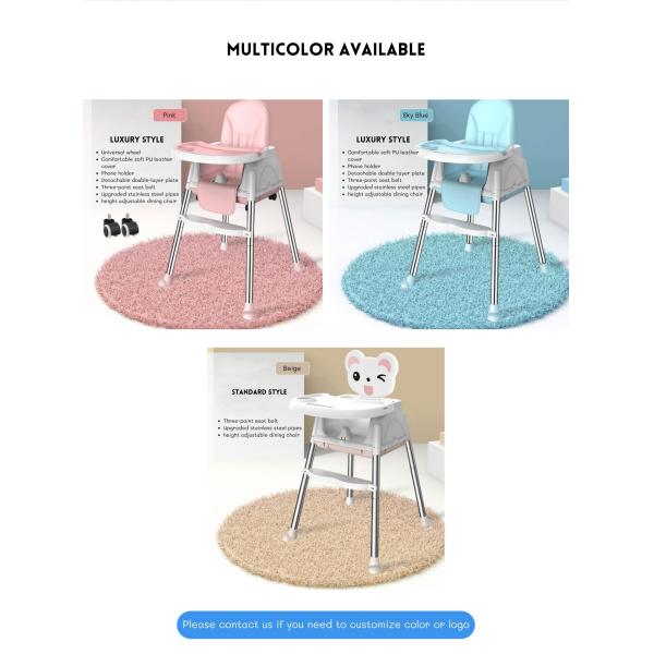 Soft  Comfortable Baby Dining Chair Adjustable Size 92*65*65cm For Bedroom Feeding