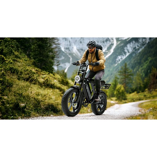 EU Stock R002 Pro DDP Delivery 20A Lithium Battery 105km Electric Fat Tyre Hybrid Cycle Rear Hub Motor Brushless Disc Brakes