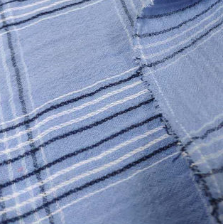 Blue Grid Cotton Check Fabric 54