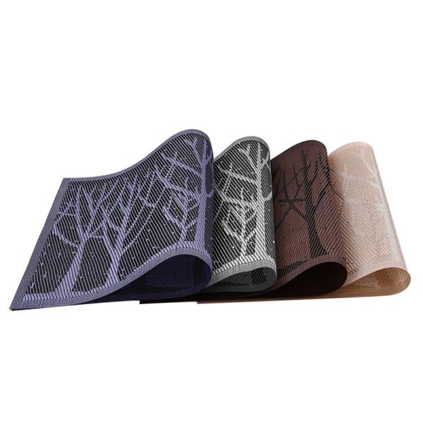 Rectangular Roxo Logotipo personalizado Placemat Pvc Tapetes de mesa Laváveis Placemats à prova d'água