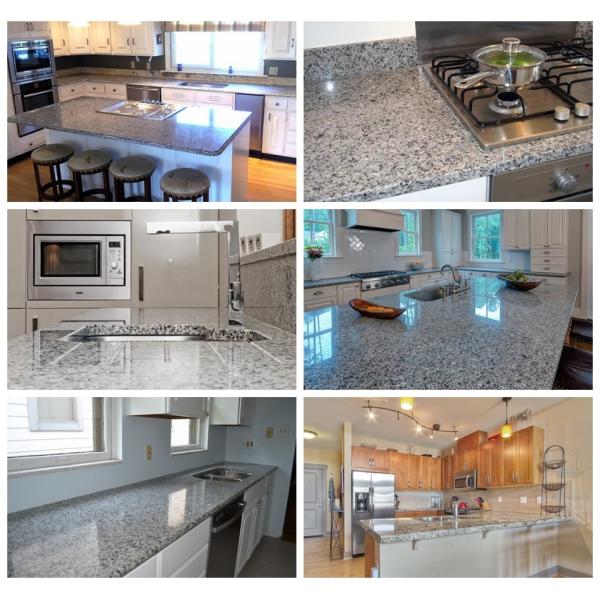 Spain Azul Platino Granite Stone Slab Countertop Speckled Stone Slab Kitchen