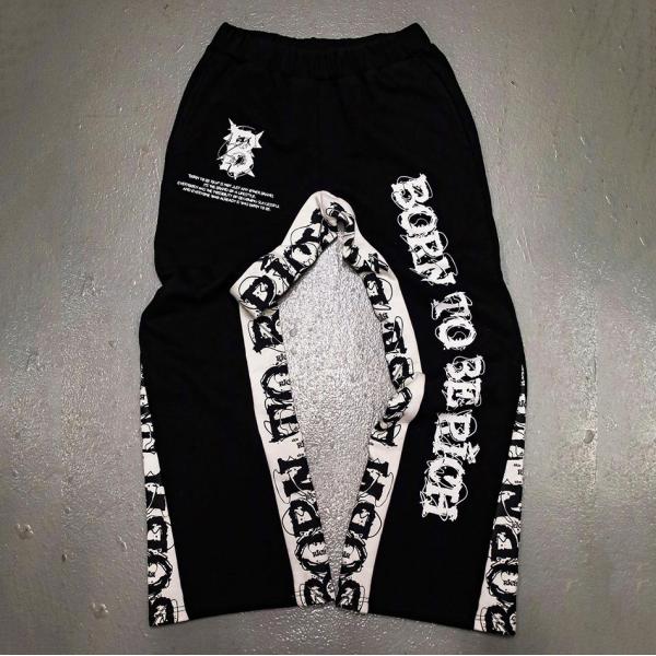Custom Embroidery Baggy Flare Sweat Track Pants Mens Heavyweight Cotton Loose Jogger Acid Wash French Terry Flared Sweatpants