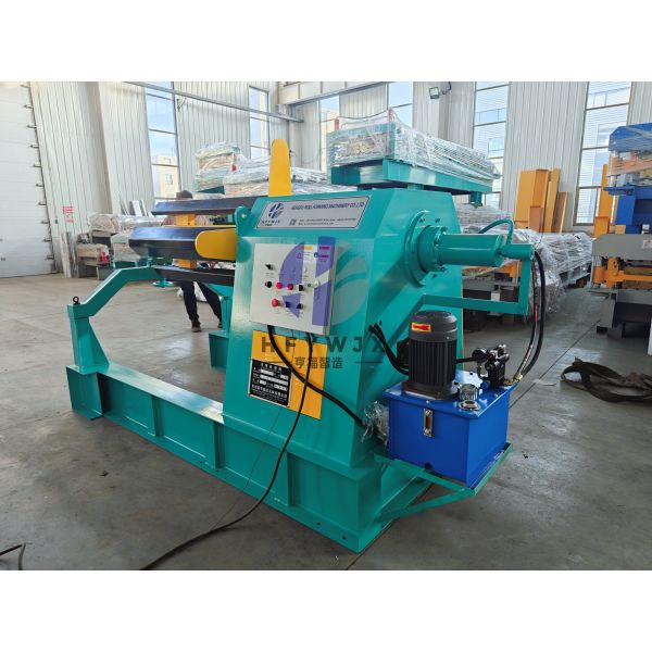 6 Ton Electric Full Automatic Uncoiler Machine With PLC Control System And Hydraulic Pressure For Metal Coil Processing