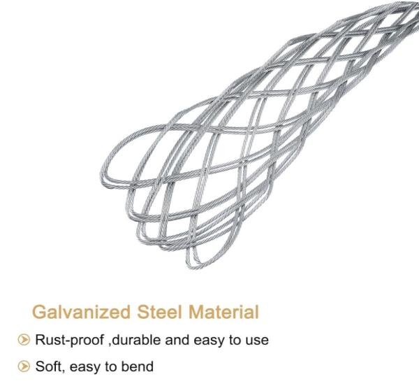 Wire Mesh Puller  Grip Anti-slip Wrap Side Pull Galvanizing Steel Wire Grips Net Cover Smooth(Silver)