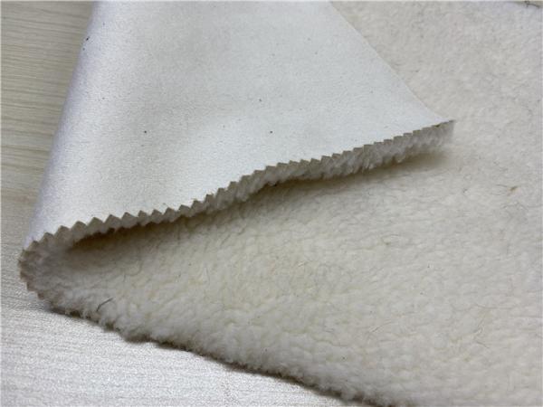 550GSM Suede Leather Fabric Bonded With Faux Fur Normal Peeling Strength