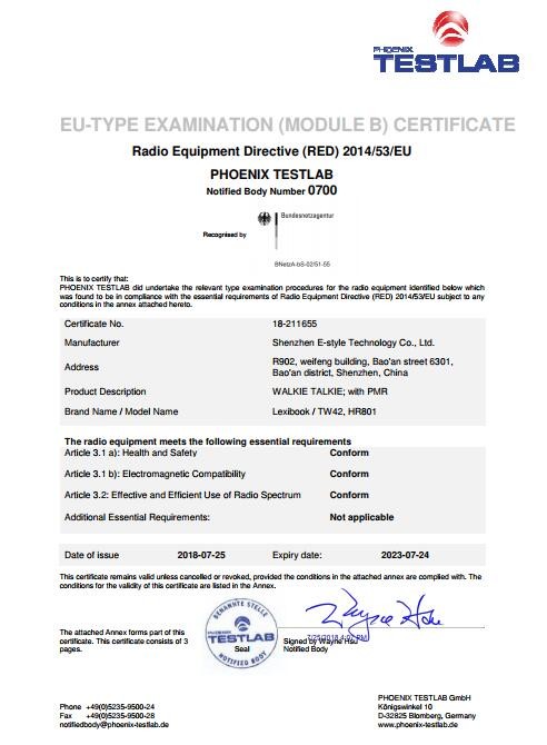 Shenzhen Estyle Technology Co., Ltd. Сертификации