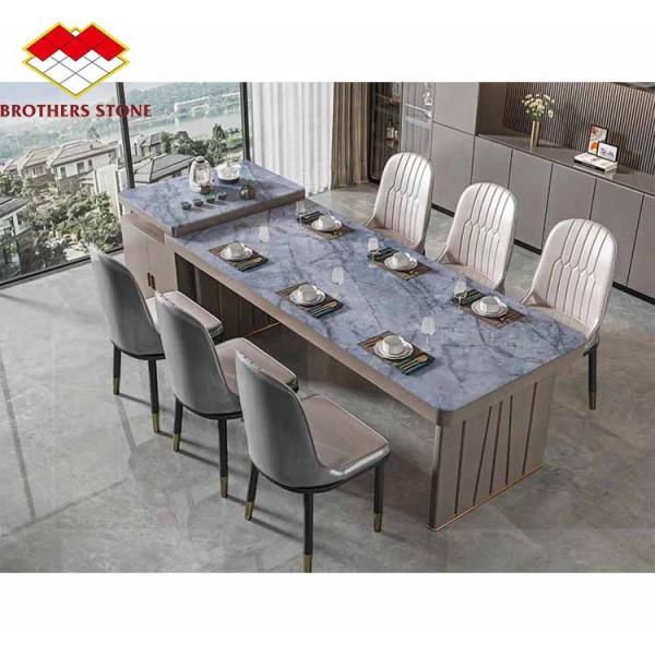 Polished Purple Marble Stone Big Slab Dining Table Top for Modern Bedroom Hall Design