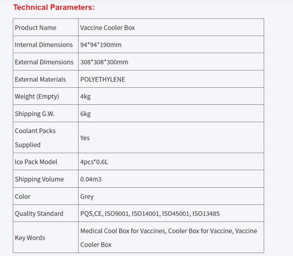 FFVC-1.7L Freeze-free Vaccine Cooler Box Built With Polyurethane Foam Insulation Ensuring Medical Blood Vaccine Cold Chain Storage