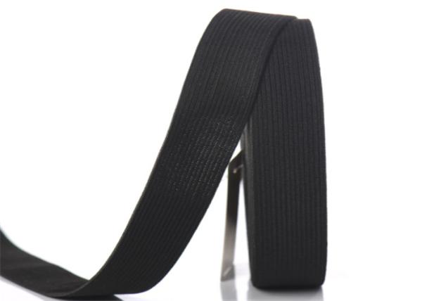 Soft 3mm Knit Gym Elastic Rope / Thin Strapworks Polyester Webbing For Garments