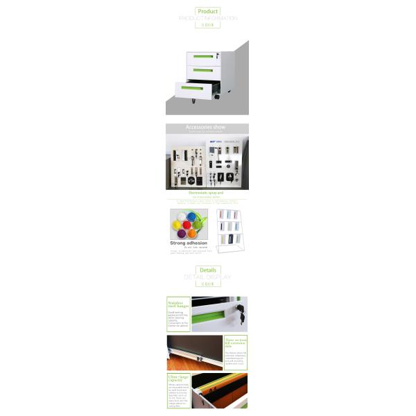 Шкаф хранения современного дизайна стальной с 3 ящиками