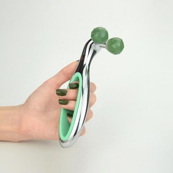152*53.6*50mm Natural 3d V Shape Face Massager Jade Stone Facial Roller
