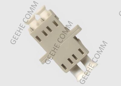 MM LC UPC Duplex Beige OM3 Fiber Optic Cable Adapter With Flanges