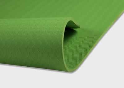 Green One Layer TPE Sport Yoga Mat Anti Slip Lightweight High Performance