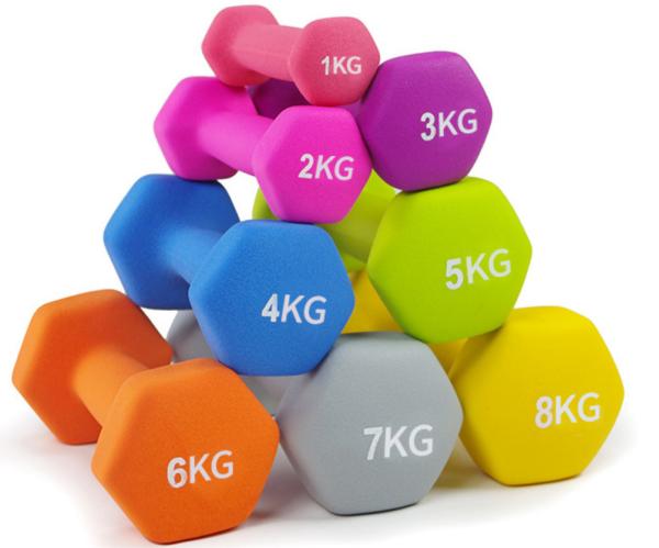 vinyl coated hand weights, vinyl coated dumbbell hand weights, hex hand dumbbell weight