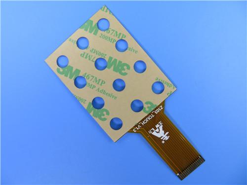 Single Layer Flexible Printed Circuit Board With 3M Tape and Immersion Gold for Keypads