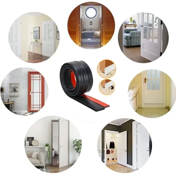 High Quality TPE Silicone Rubber Door Bottom Seal Strip Self-Adhesive Draft Stopper Weatherstrip