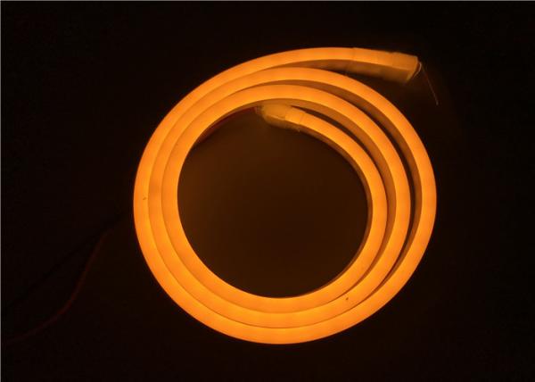 Golden Yellow Color Silicone LED Flexible Neon Strip Lights For Shopping Mall / KTV