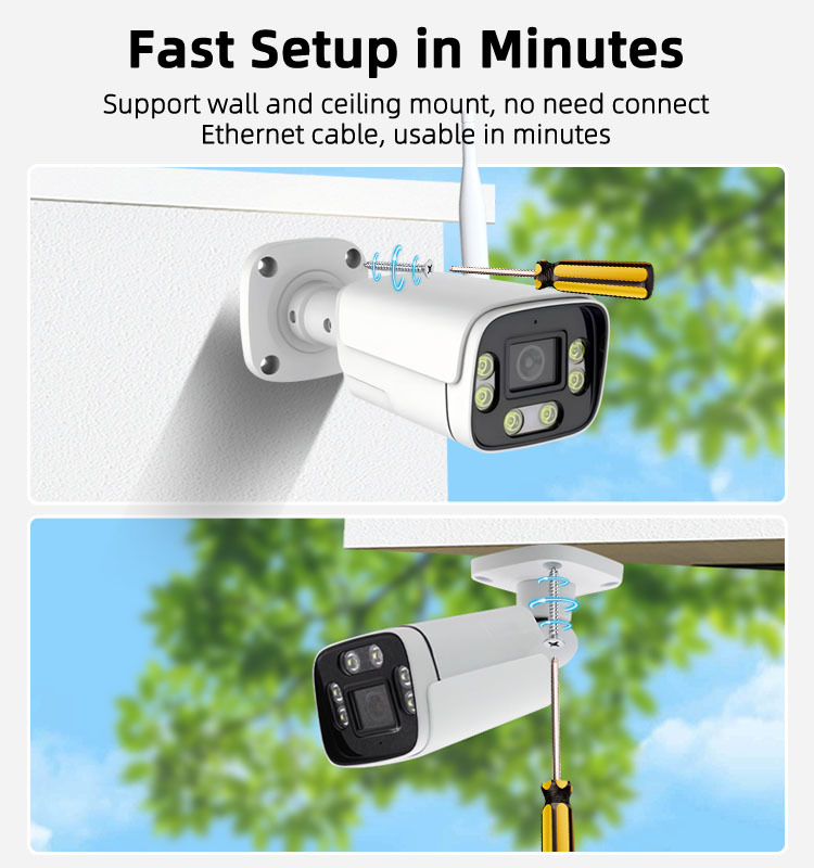 5MP WiFi Bullet Security Camera, Outdoor Surveillance Camera, 10X Digital Zoom, Two‑Way Audio, Human Motion Detection, Eseecloud App Remote Monitoring