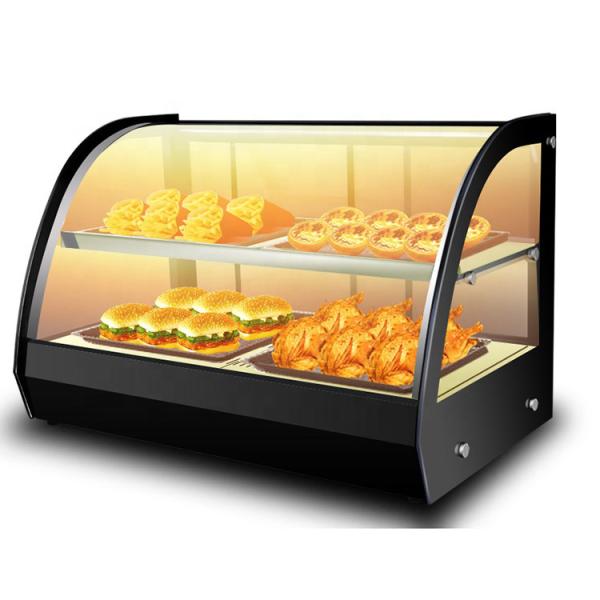 2-Tray Elétrico Vidro Quente Alimentos aquecedor Display Vitrine Intervalo de temperatura 30-85 graus