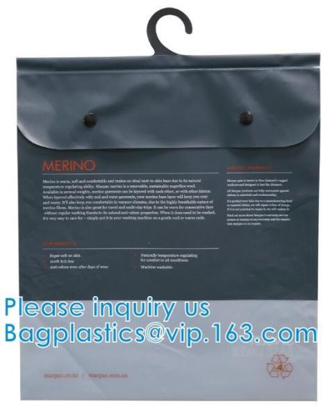 Shirt Packaging Bags, Hanger Frosted Bags, Packaging Bag Hook Hanger Bag Underwear Shirt Bag