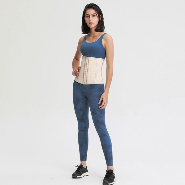 Perforated Latex Waist Trainer with Double Steel Bones / Hook / Eye Closure