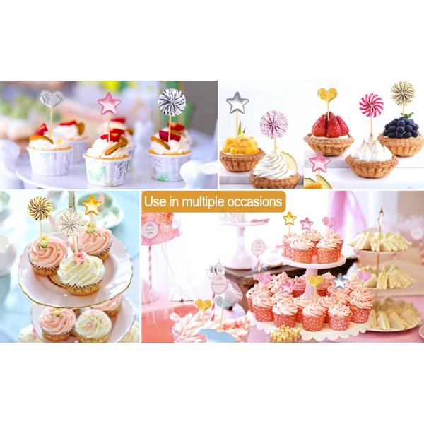 Birthday Cake Topper Set Happy Birthday Cupcake Topper Letters Cake Candles Toppers Confetti Balloon Stars Hearts