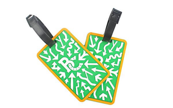 Travel Airplane Custom Plastic Luggage Tags Silk Printing Logo Square Shaped