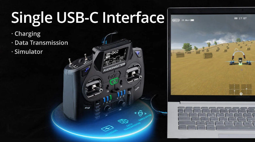 RadioMaster GX12 Dual-Band Gemini-X Radio Controller M2 ELRS Remote Control Transmitter RC Drone FPV Flight Controller Parts