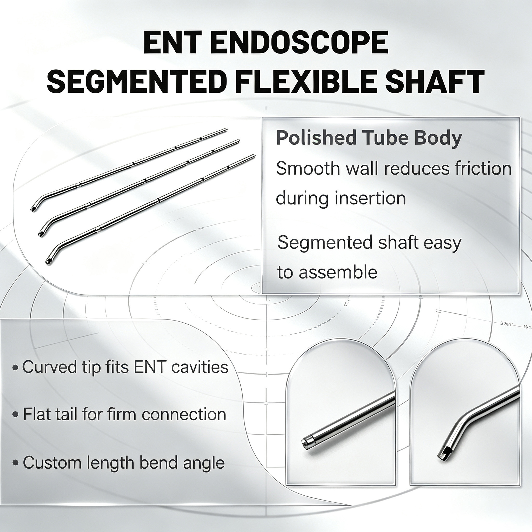 Customized Bent Tip Stainless Steel ENT Endoscope Tube