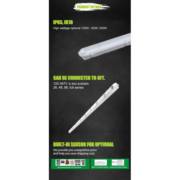 80 CRI 100W 8ft LED Vapor Tight Garage Light Fixture Waterproof Tri proof Light Fixture