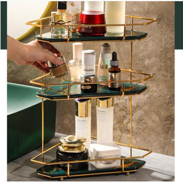 Stainless Steel 3 Tier Triangle Storage Rack , 3KG Cosmetics Storage Rack