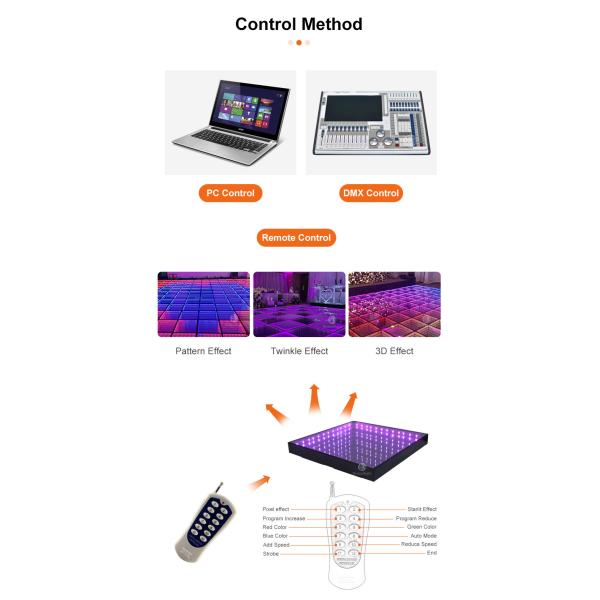 Portable Floor Dancing 3D Lights Mirror Wire Wireless Tiles Outdoor Dance Floor