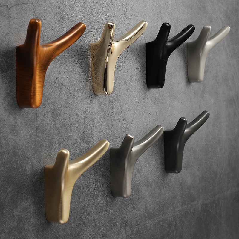 Nordic Modern Simple Cute Brass Robe Hook Multifunctional Metal Wall Hanging for Bedroom Bathroom & Kitchen
