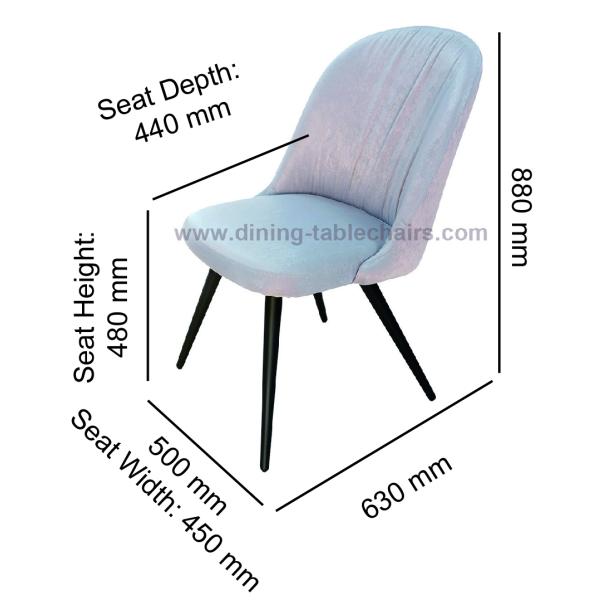 Gentle Satiny Multi Colored Upholstered Dining Chairs Black Powder Coated Leg