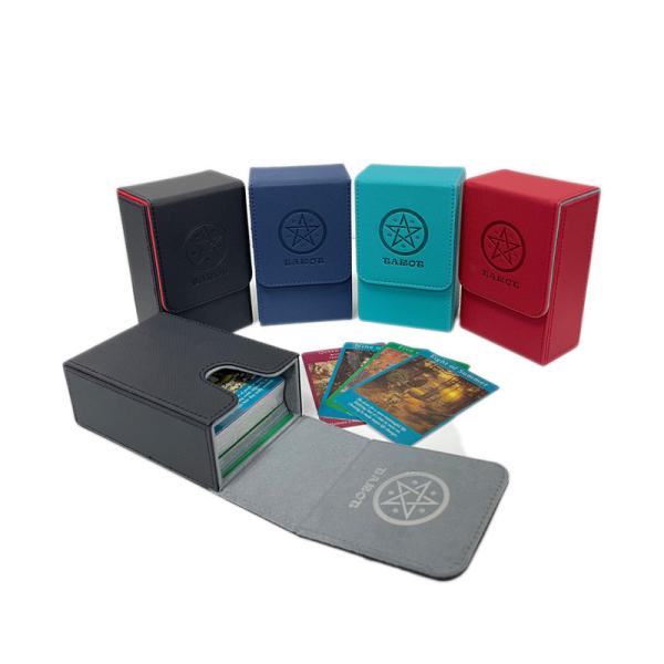 Boîte de porte-cartes de tarot en cuir PU 80+ Boîte de jeu de cartes personnalisée Thallo