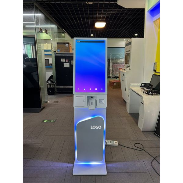 27/32 Inch Floor Standing Touch Screen Self Service Kiosk with 1920X1080 Resolution for Self Ordering and Interactive Use