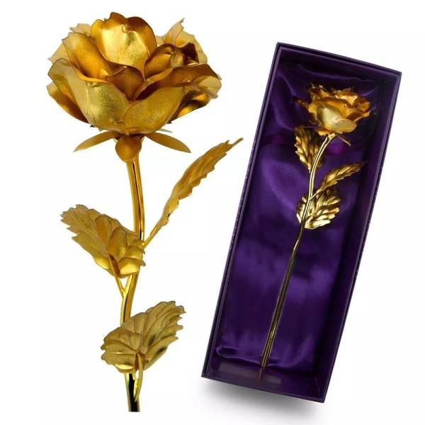 Hot Sale 24k Gold Plated Rose Reasonable Price Luxury Gold Foil Rose For Girlfriend Gift