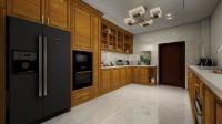 Unité de cuisine traditionnelle en bois massif