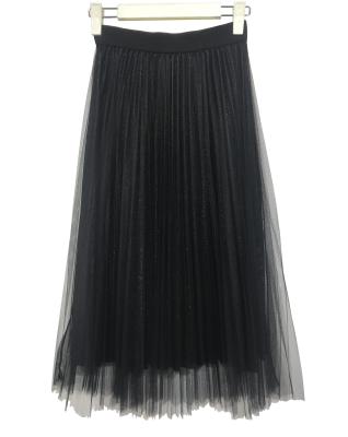 Soft Womens Fashion Skirts Mesh Fabric Long Skirts Black Color S - XXL Size