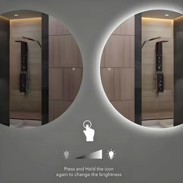 Home Decor Full Floor Mirror Large Arched Framed Dressing Mirror With Illumination