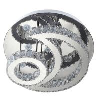 Espaço livre moderno de aço inoxidável luxuoso Crystal Round Ceiling Light da luz de teto do diodo emissor de luz